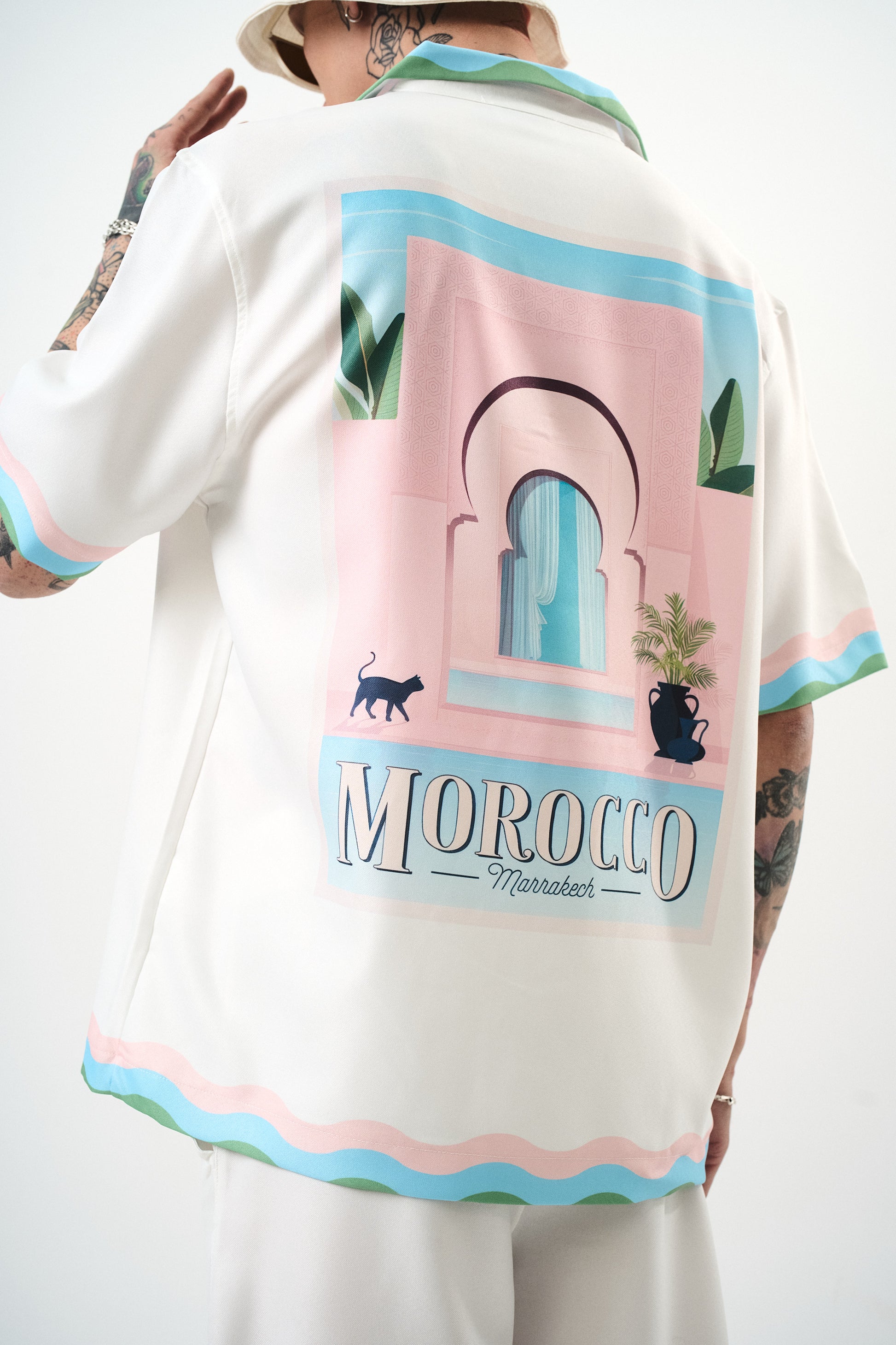 Ensemble chemise short “Marrakech Postcard” – Édition MOROCCO